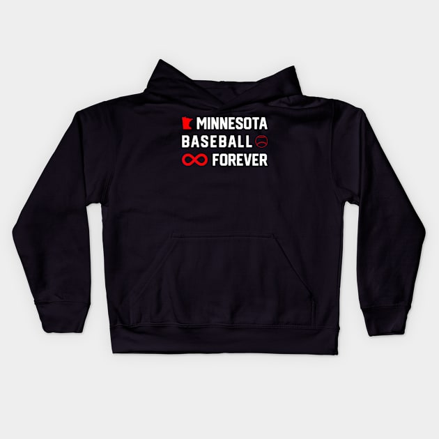 Minnesota Baseball Forever MN State Kids Hoodie by Chicu